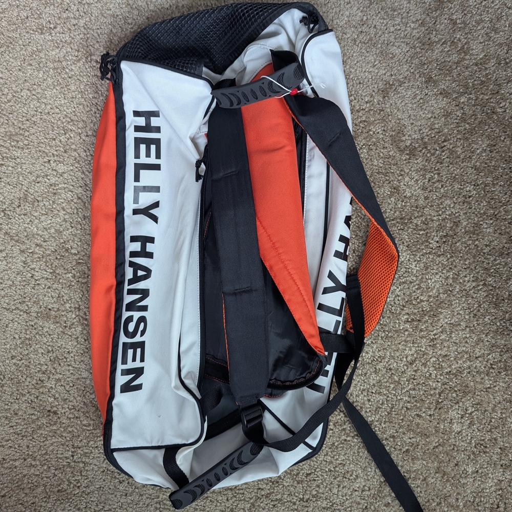Helly Hansen White and Orange Diving Duffel/Backpack